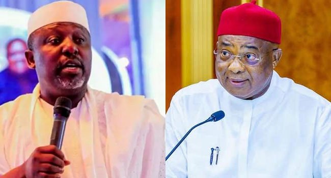 Senator Rochas Okorocha and Imo State Governor, Hope Uzodimma
