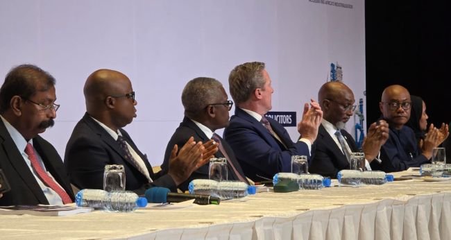 Billionaire Alhaji Aliko Dangote and others at the IPO signing ceremony in Lagos on Monday, September 7, 2026.