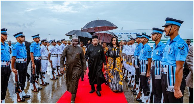 Vice President Kashim Shettima Arrives in India for 18th BRICS Summit
